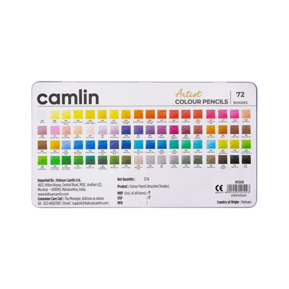 Camlin Artist Colour Pencils - 24 & 72 Shades - Wax-Based Sets